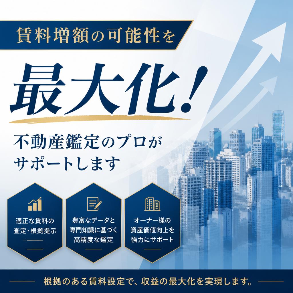 賃料増額の可能性を最大化！不動産鑑定のプロがサポートします